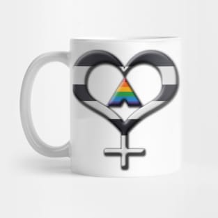 Heart-Shaped LGBT Ally Pride Female Gender Symbol Mug